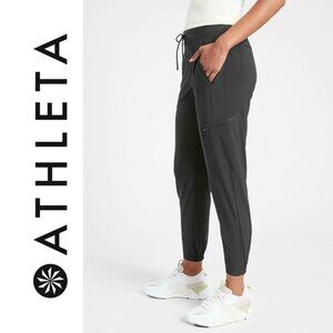 Athleta Go Far Venture Printed Jogger Pants, Black, Size 14